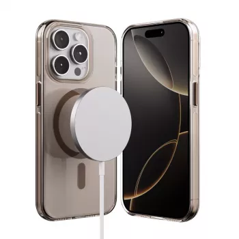 Crong Clear MAG Pro Case para iPhone 15 Pro com MagSafe (cor de deserto)