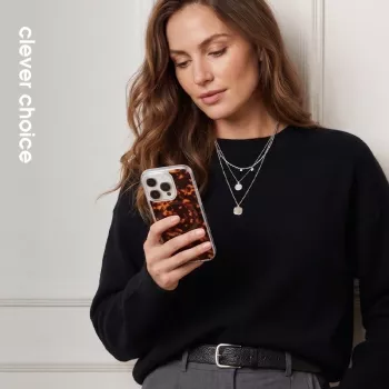 Capa traseira Crong Deluxe MAG - para Apple iPhone 16 Pro, MagSafe, padrão tartaruga