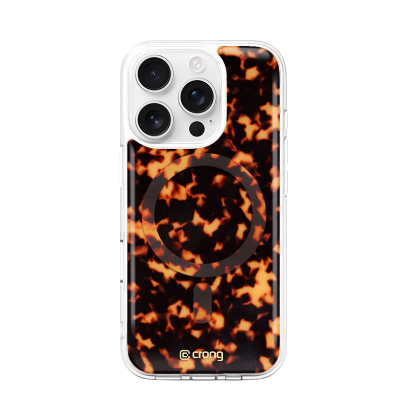 Capa traseira Crong Deluxe MAG - para Apple iPhone 16 Pro, MagSafe, padrão tartaruga