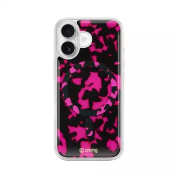 Crong Deluxe MAG Cover - Capa traseira para Apple iPhone 17, MagSafe, Pink Tortoise