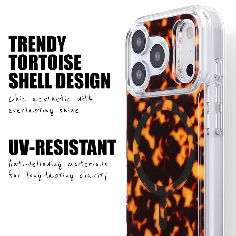 Crong Deluxe MAG Cover - Capa para iPhone 17 Pro MagSafe (Tartaruga)
