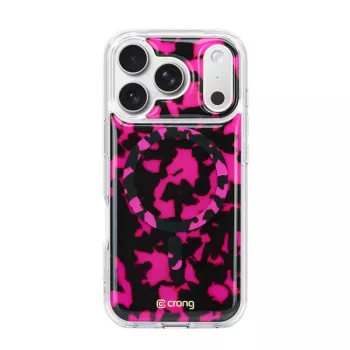 Crong Deluxe MAG Cover Capa para iPhone 17 Pro Max com MagSafe (Pink Tortoise)