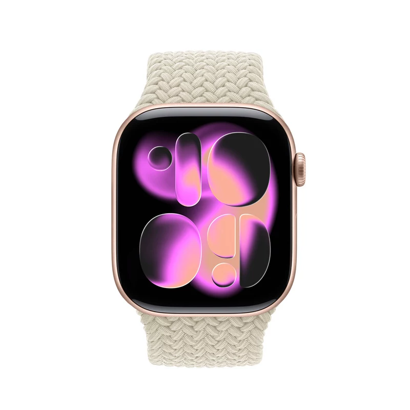 Crong Wave Band bracelete de nylon entrançado para Apple Watch 38/40/41/42 mm (bege)