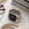 Crong Wave Band bracelete de nylon entrançado para Apple Watch 38/40/41/42 mm (bege)