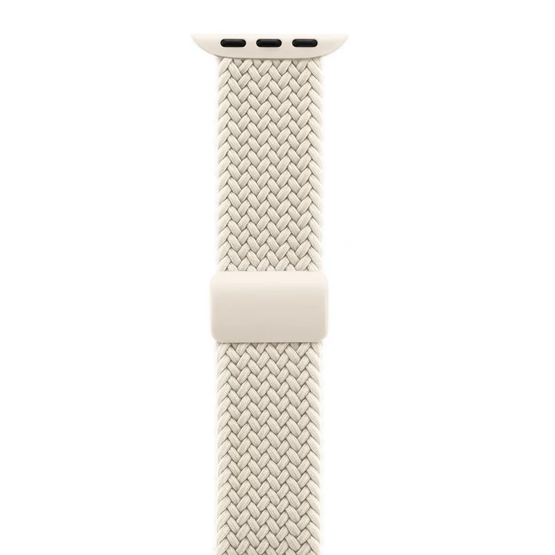 Crong Wave Band bracelete de nylon entrançado para Apple Watch 38/40/41/42 mm (bege)