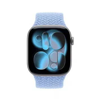 Crong Wave Band Solo Loop de nylon entrançado para Apple Watch 38/40/41/42 mm azul