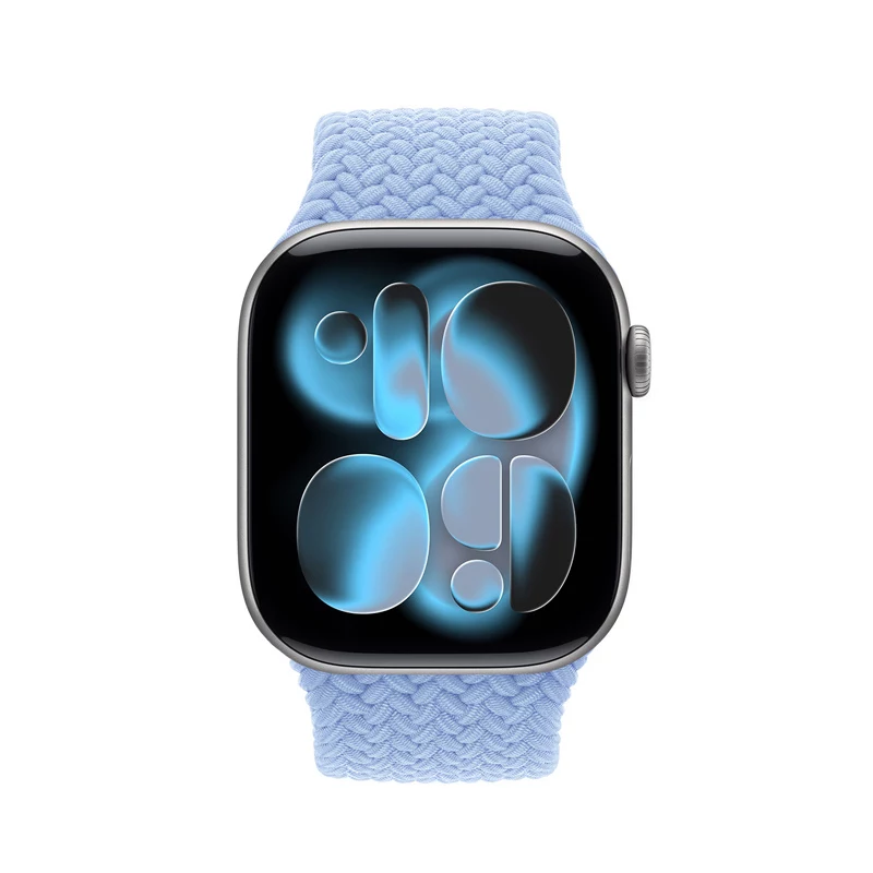 Crong Wave Band Solo Loop de nylon entrançado para Apple Watch 38/40/41/42 mm azul