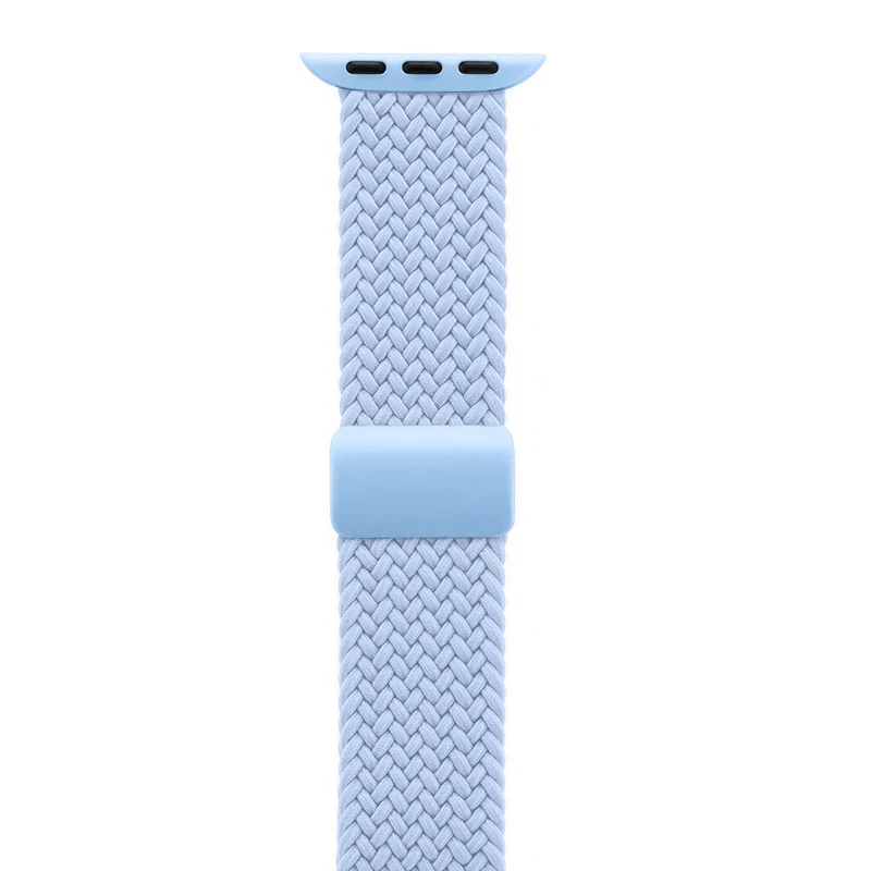 Crong Wave Band Solo Loop de nylon entrançado para Apple Watch 38/40/41/42 mm azul