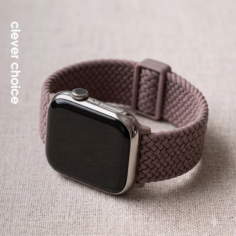 Crong Wave Band bracelete de nylon entrançado para Apple Watch 38/40/41/42 mm castanho
