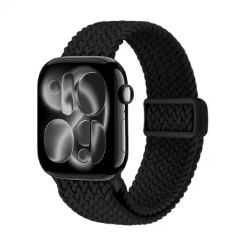 Crong Wave Band bracelete entrançado para Apple Watch 38/40/41/42 mm (preto)