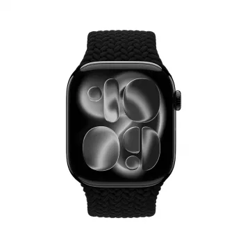 Crong Wave Band bracelete entrançado para Apple Watch 38/40/41/42 mm (preto)
