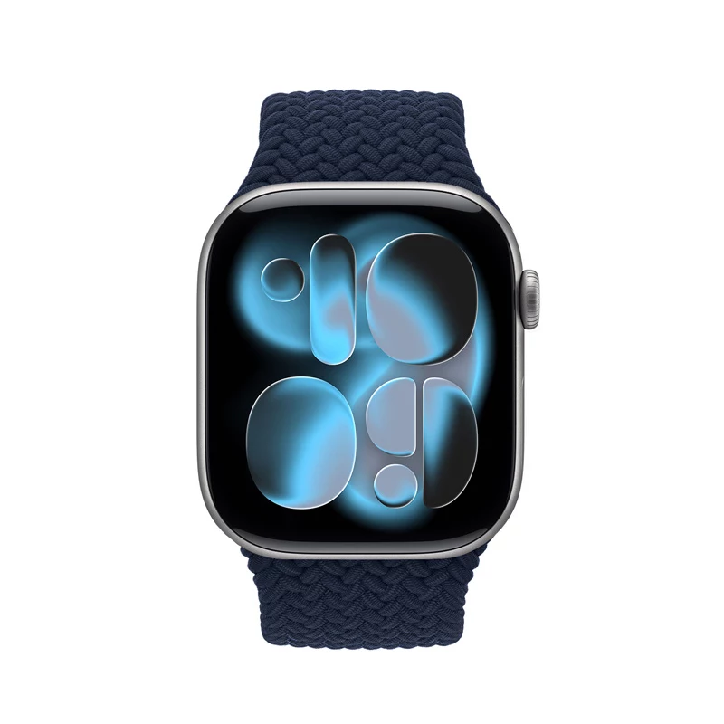 Crong Wave Band bracelete de tecido entrançado para Apple Watch 38/40/41/42 mm (Navy Blue)