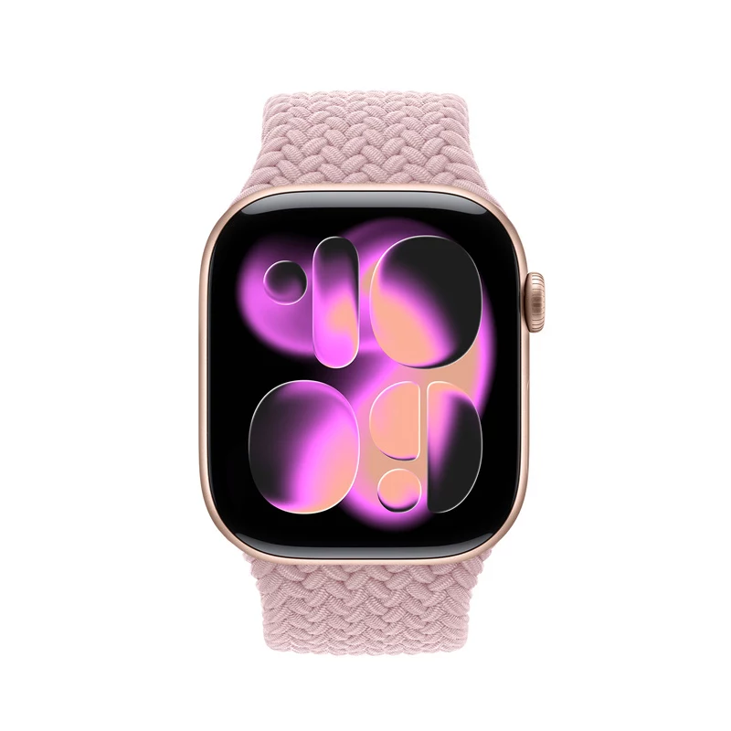 Crong Wave Band Solo Loop de nylon entrançado para Apple Watch 38/40/41/42 mm rosa