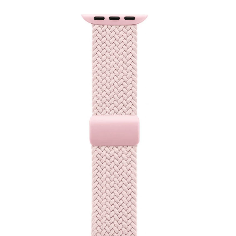 Crong Wave Band Solo Loop de nylon entrançado para Apple Watch 38/40/41/42 mm rosa