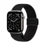 Crong Wave Band bracelete de nylon entrançado para Apple Watch 44/45/46/49 mm (preto)