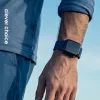 Crong Wave Band Solo Loop de nylon entrançado para Apple Watch 44/45/46/49 mm (Navy Blue)