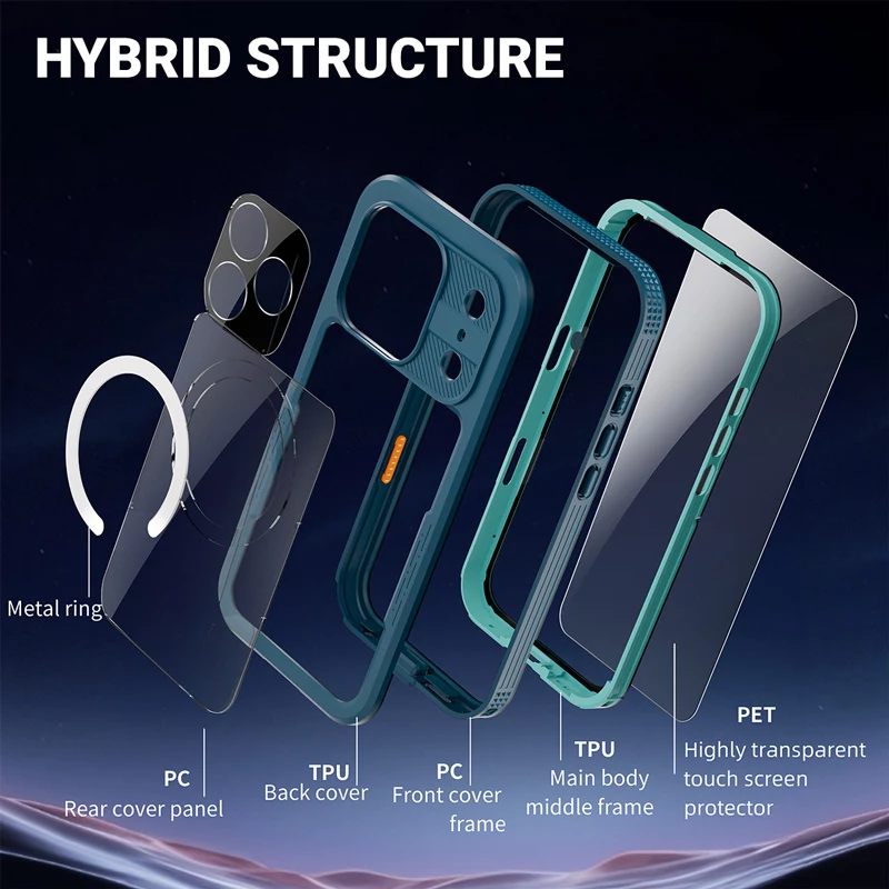 Crong Seal Cover capa impermeável IP68 para Apple iPhone 17 Pro (azul-marinho)