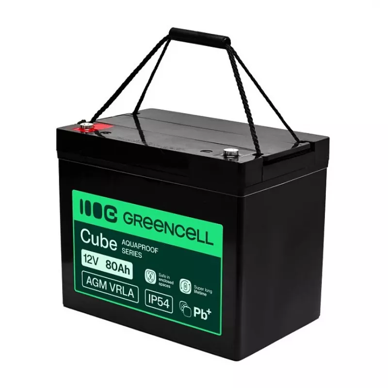 GREEN CELL Greencell AGM VRLA 12V 80Ah Bateria sem manutenção para UPS, balanças, autocaravanas (260x168x216mm)