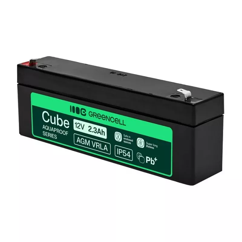 Greencell AGM VRLA 12V 2,5Ah Bateria sem manutenção para caixas registadoras, brinquedo (178x36x66mm)