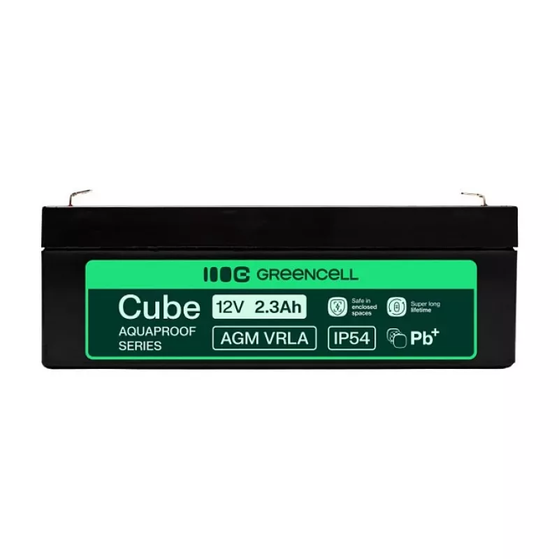 Greencell AGM VRLA 12V 2,5Ah Bateria sem manutenção para caixas registadoras, brinquedo (178x36x66mm)
