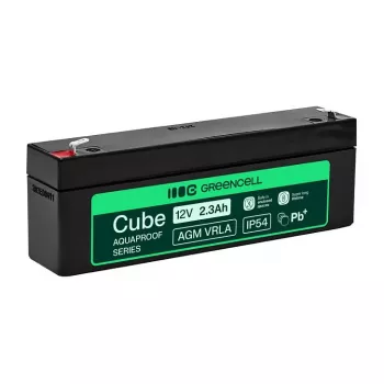 Greencell AGM VRLA 12V 2,5Ah Bateria sem manutenção para caixas registadoras, brinquedo (178x36x66mm)