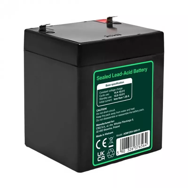 Greencell AGM VRLA 12V 4,5Ah Bateria sem manutenção para caixas registadoras, brinquedo, câmaras (90x70x106mm)