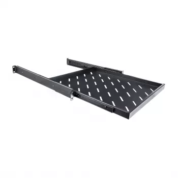 RACKTEL RL-P800W Prateleira deslizante 19 polegadas 1U para armários de 800 mm de profundidade, capacidade de carga 50 kg, preto