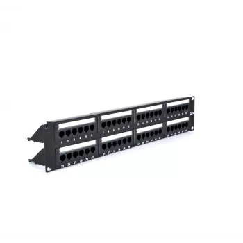 RACKTEL RL-PP4885E Patch panel Cat.5e UTP 48 portas 2U 19 polegadas preto