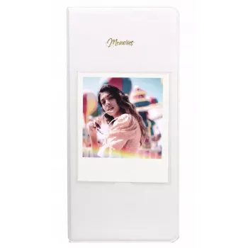 LOVEINSTANT Álbum de fotografias para 64 fotos, compatível com Fuji Instax Wide, Square, Polaroid 600, SX-70, Now, i-Type - branco