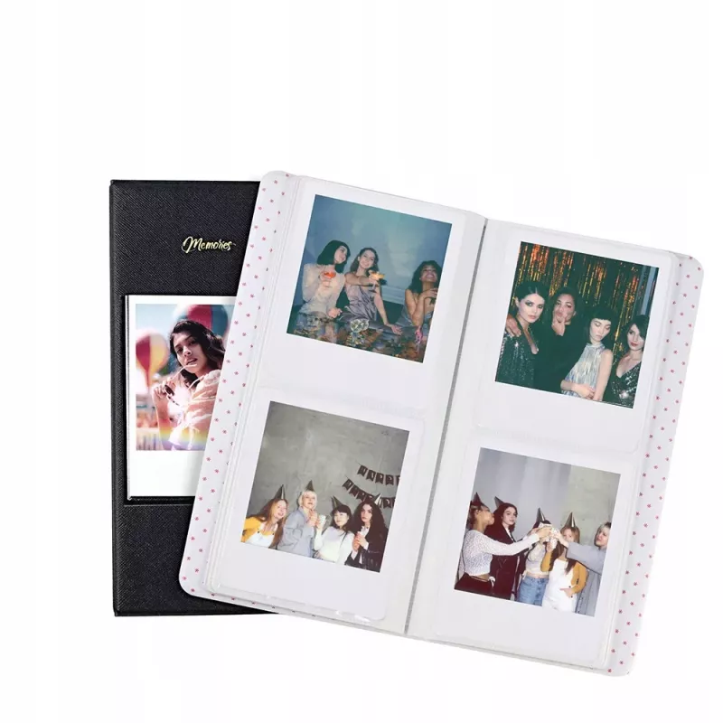 LOVEINSTANT Álbum de fotografias para 64 fotos, compatível com Fuji Instax Wide, Square, Polaroid 600, SX-70, Now, i-Type - branco