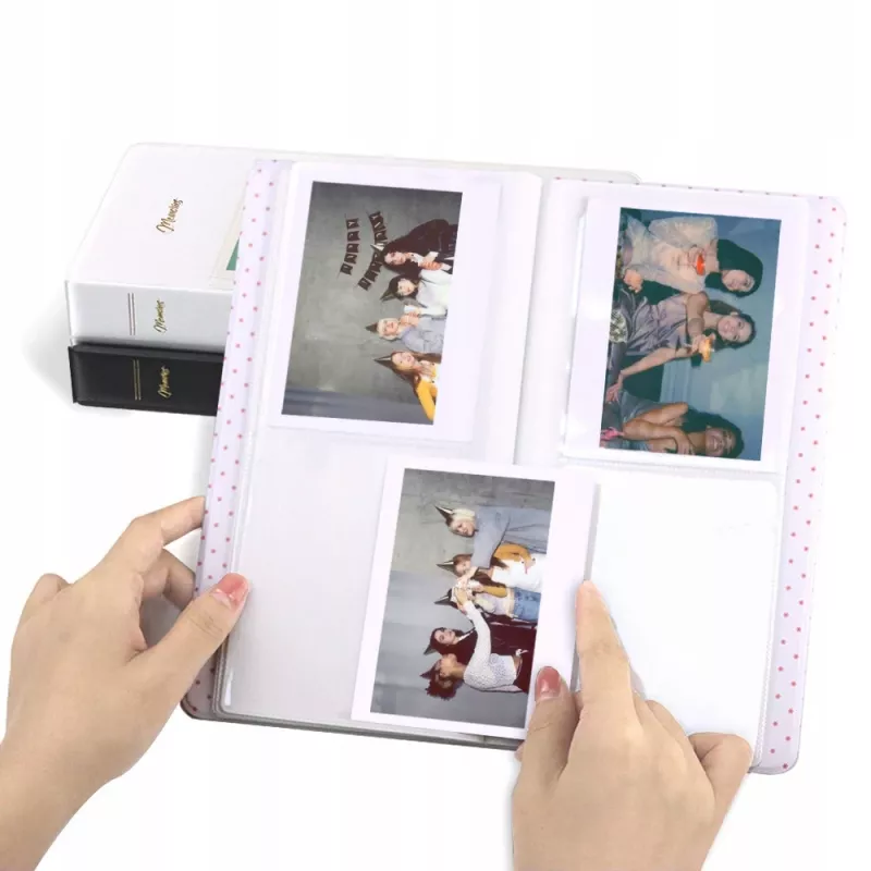 LOVEINSTANT Álbum de fotografias para 64 fotos, compatível com Fuji Instax Wide, Square, Polaroid 600, SX-70, Now, i-Type - branco