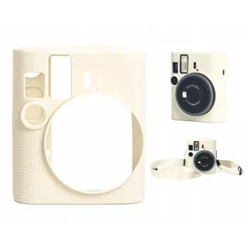 Capa de proteção em silicone LOVEINSTANT para Fujifilm Instax Mini 41 - Branco/Bege