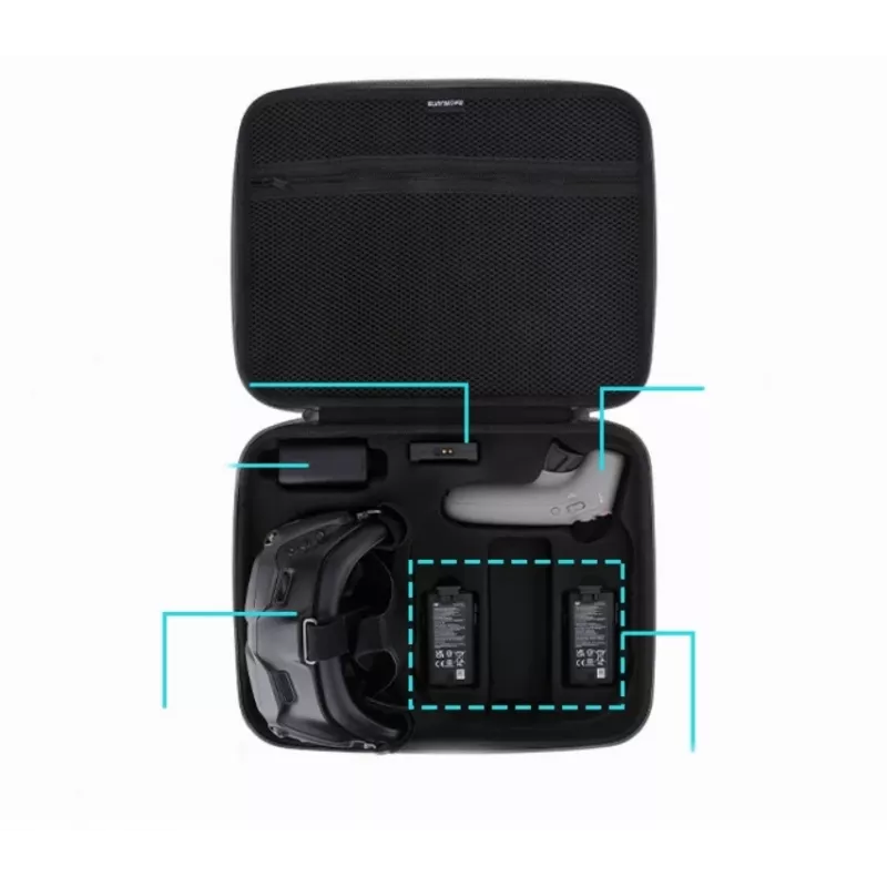 SUNNYLIFE mala rígida para DJI Avata, Goggles V2 e controlador - preto