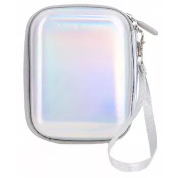 LOVEINSTANT capa de couro PU brilhante prateado para Fujifilm Instax Mini Evo / Mini Liplay / Mini Link