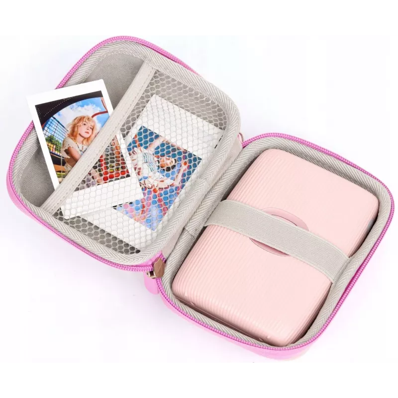 LOVEINSTANT capa de couro PU brilhante prateado para Fujifilm Instax Mini Evo / Mini Liplay / Mini Link