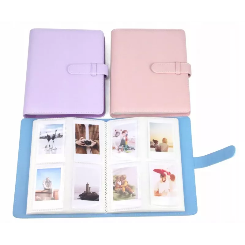 LOVEINSTANT álbum de fotografias para 256 fotografias compatível com Fujifilm Instax Mini, Xiaomi, Canon, HP, Kodak - lilás flash