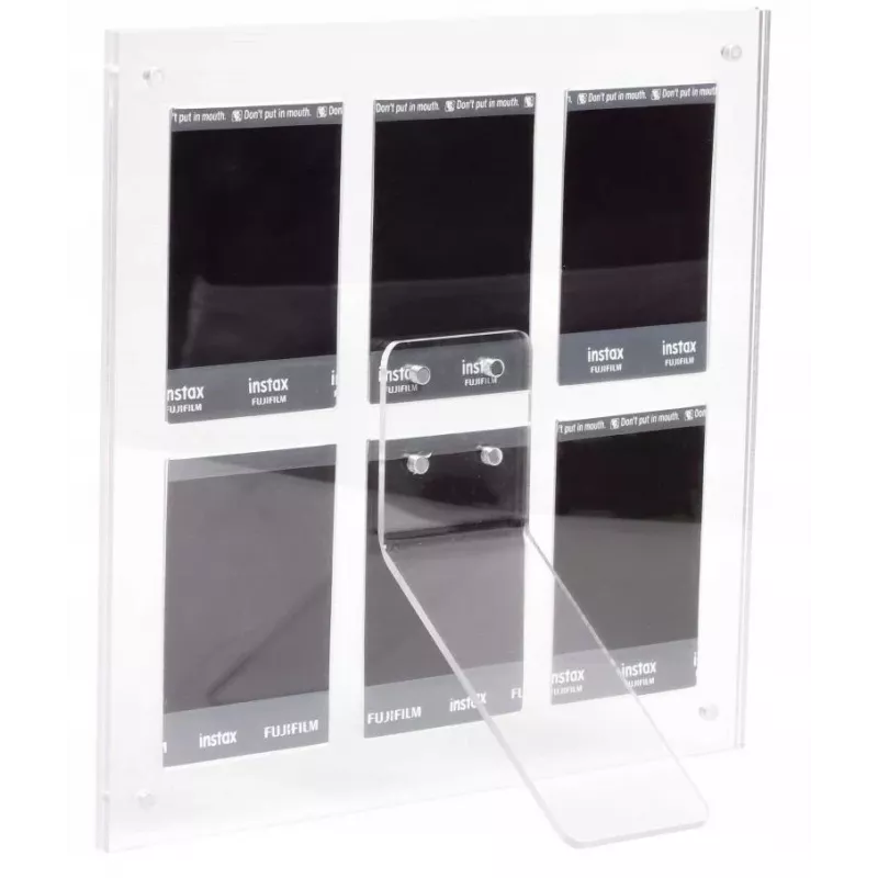 LOVEINSTANT porta-fotografias para 6 fotografias, compatível com Fujifilm Instax Mini / Xiaomi / Polaroid / Canon / HP / Kodak - zinco / transparente