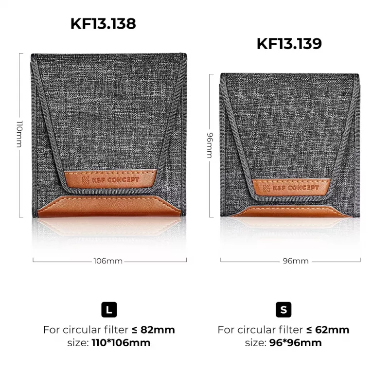 KF bolsa para filtros para 3 filtros 67mm 72mm 74mm 77mm 82mm Kf13.138