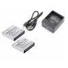 Conjunto CAMERON SINO 2x bateria + carregador para Xiaomi Yi AZ13-1