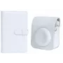 LOVEINSTANT conjunto de bolsa para câmara e álbum de fotografias para Fuji Instax Mini 12 - branco (108 fotos)
