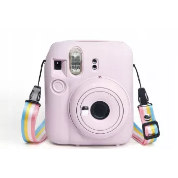 LOVEINSTANT capa protetora de silicone para Fujifilm Instax Mini 12 - rosa