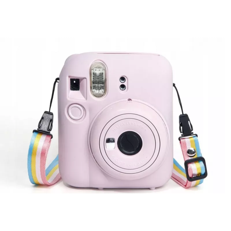 LOVEINSTANT capa protetora de silicone para Fujifilm Instax Mini 12 - rosa