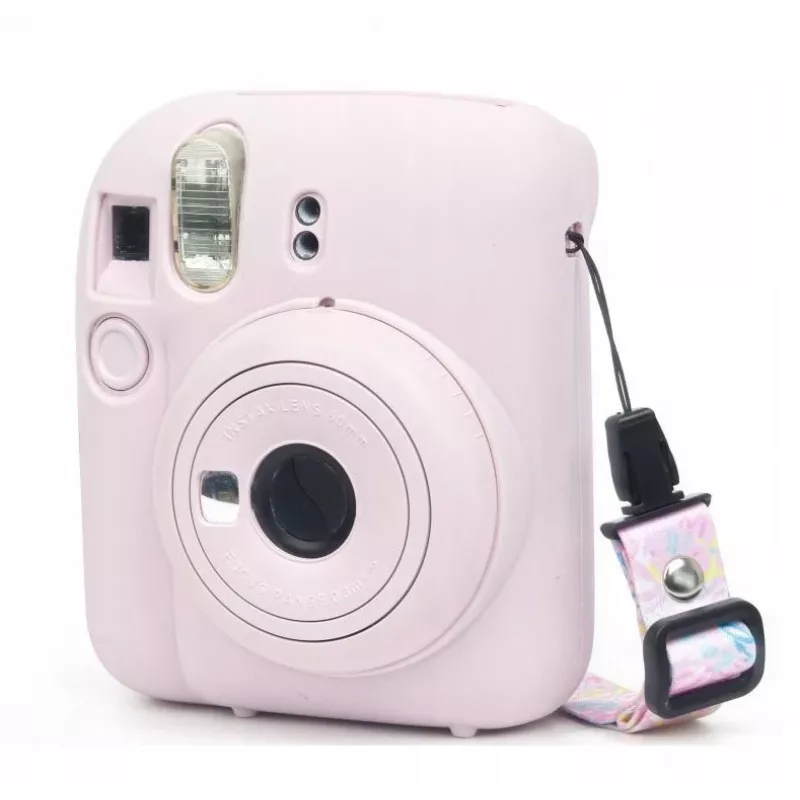 LOVEINSTANT capa protetora de silicone para Fujifilm Instax Mini 12 - rosa