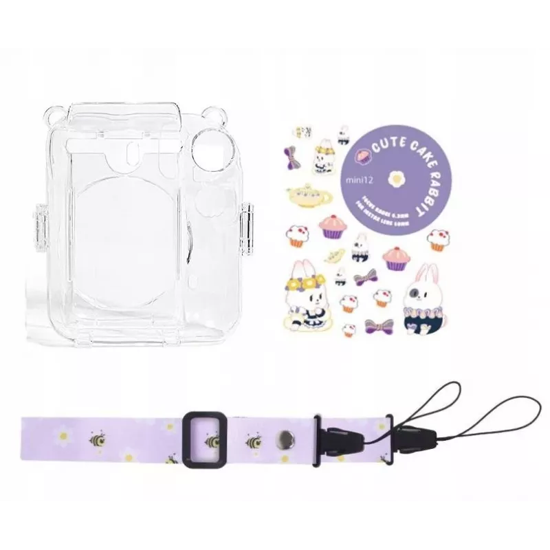 LOVEINSTANT capa para Fujifilm Instax Mini 12 - design Sweet Rabbit com autocolantes