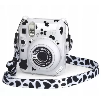 LOVEINSTANT capa para Fujifilm Instax Mini 12 com autocolantes - padrão de vaca
