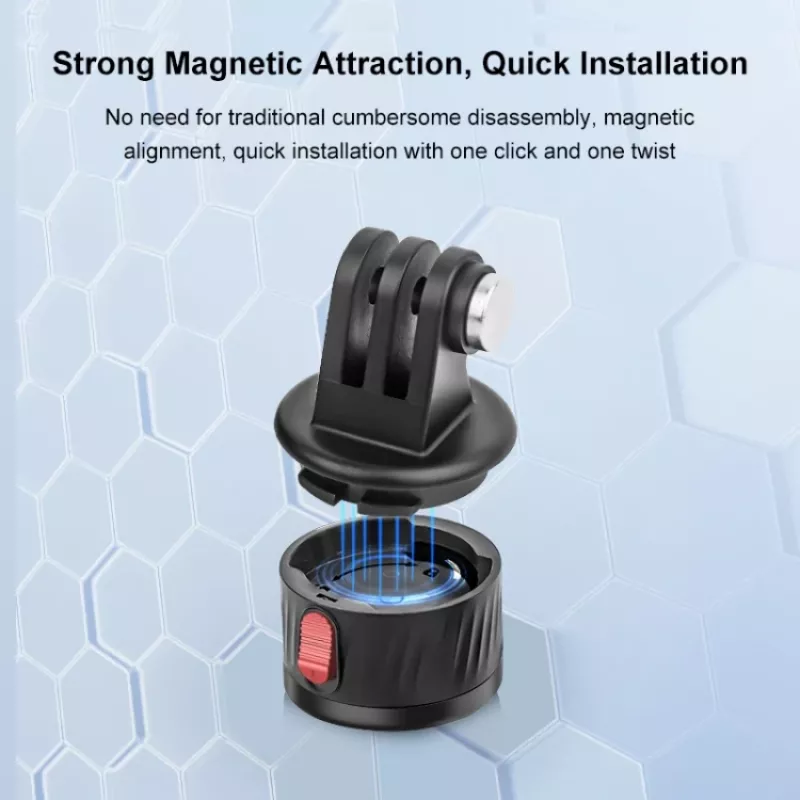 Suporte magnético de libertação rápida PULUZ com rosca de 1/4 polegadas para GoPro Hero 11 10 9 8 7 6 5 4 / SJCAM / Xiaomi / DJI - PU708B