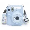 Capa protetora LOVEINSTANT para Fujifilm Instax Mini 12 - Escape From Earth, Azul Glitter com autocolantes e bolsa para fotos