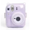 Capa protetora LOVEINSTANT para Fujifilm Instax Mini 12 - design Sweet Rabbit, Lilás Glitter, com autocolantes e bolsa para fotos