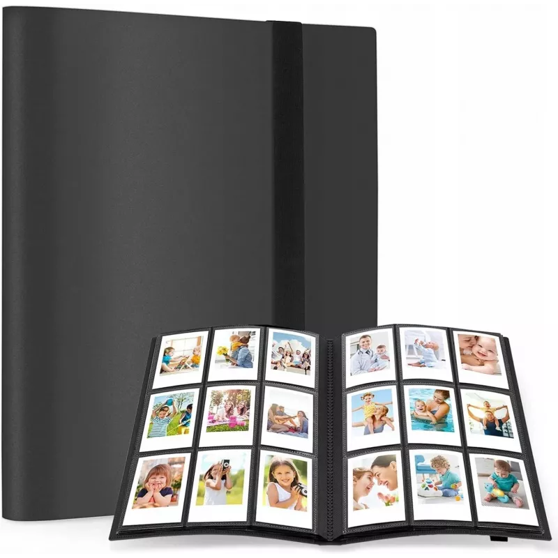 Álbum de fotografias LOVEINSTANT para 360 fotos - Compatível com Fujifilm Instax Mini, Xiaomi, Polaroid, Canon, HP, Kodak - Preto
