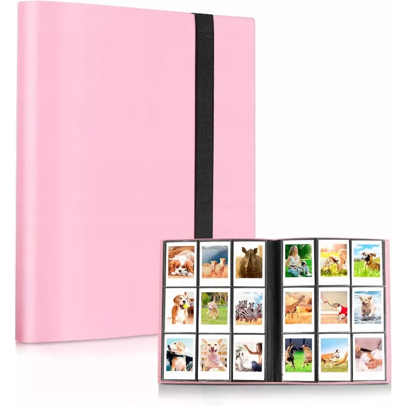Álbum de fotografias LOVEINSTANT para 360 fotos, compatível com Fujifilm Instax Mini / Xiaomi / Polaroid / Canon / HP / Kodak, Rosa